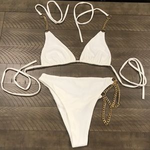 NWOT Hot & Delicious Gold Chain Bikini
